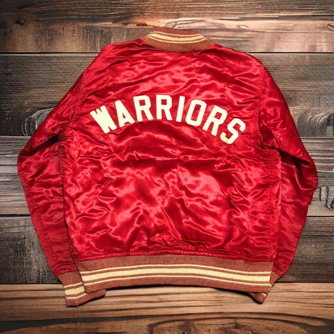 vintage 40s 50s サテンスタジャン ボタスタ 赤　ロカビリー