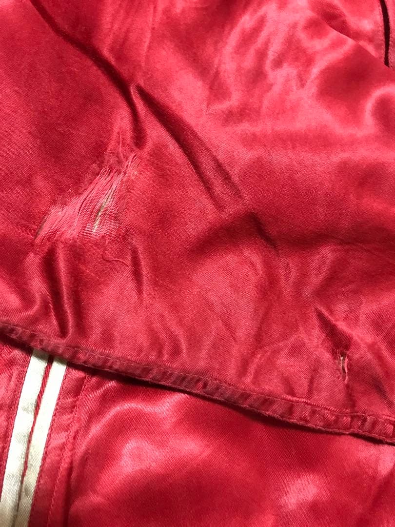 vintage 40s 50s サテンスタジャン ボタスタ 赤　ロカビリー