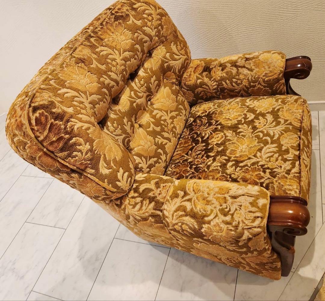 オールドカリモク　old karimoku 金華山　アンティーク　1人掛けソファ