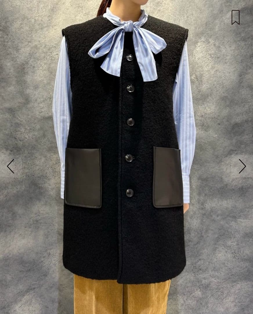 あき様♥　美品♪ マカフィー　シープパイル クルーネックジレ　36