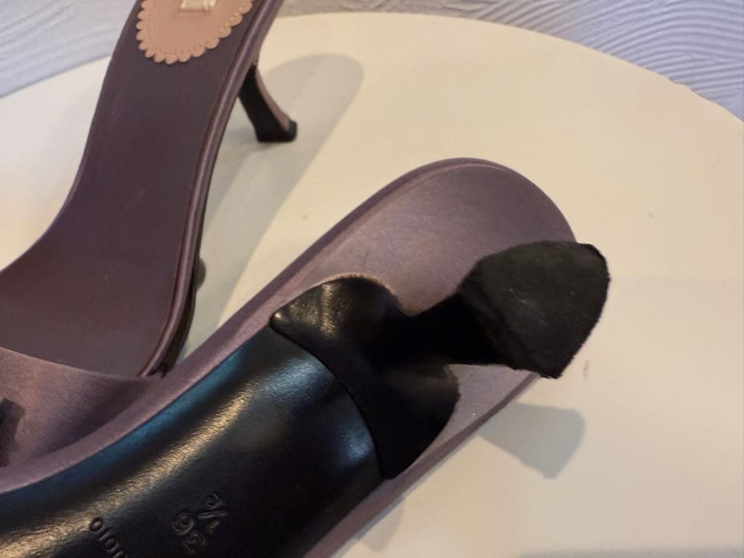 PRADA ビーズ装飾 紫色 オープントゥサンダル