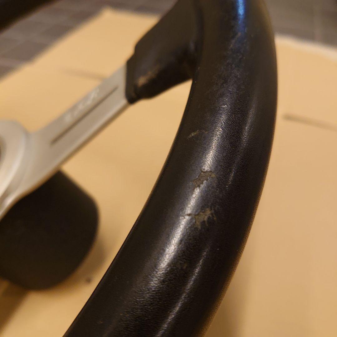 ナルディクラシック・ブラックレザー&シルバースポーク360mm(N131)