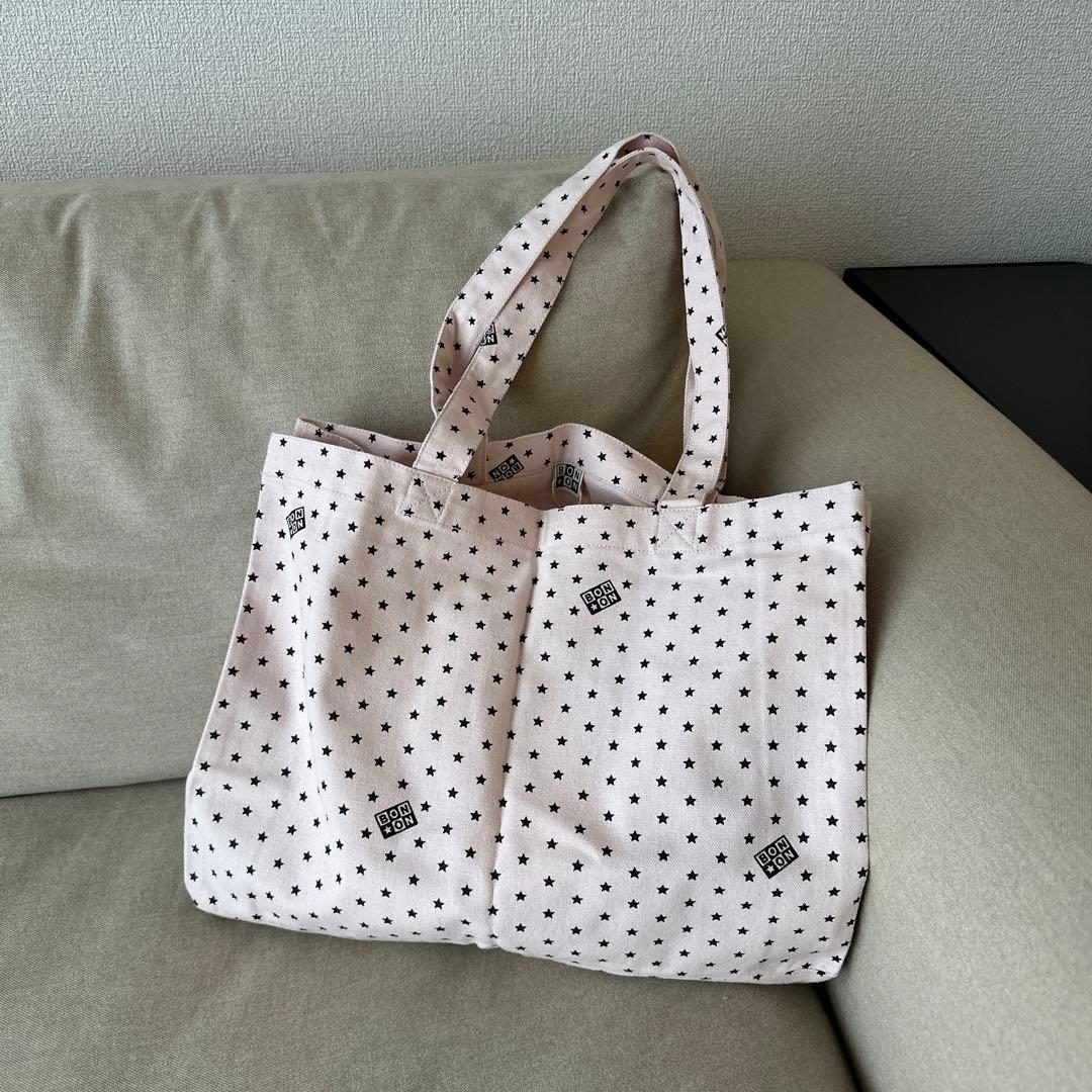 uni　BONTON 星柄トートバッグ　薄ピンク