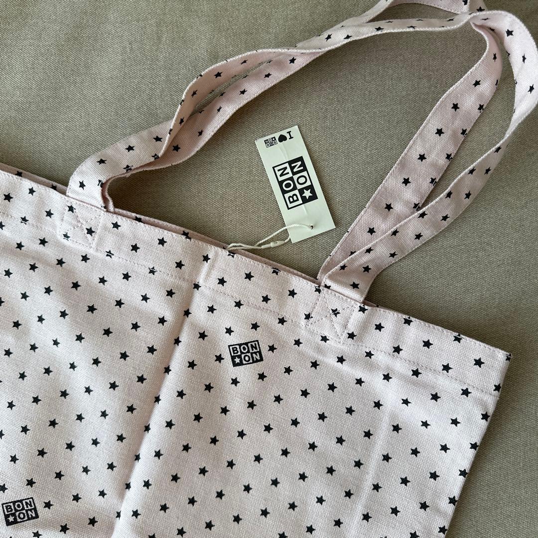 uni　BONTON 星柄トートバッグ　薄ピンク