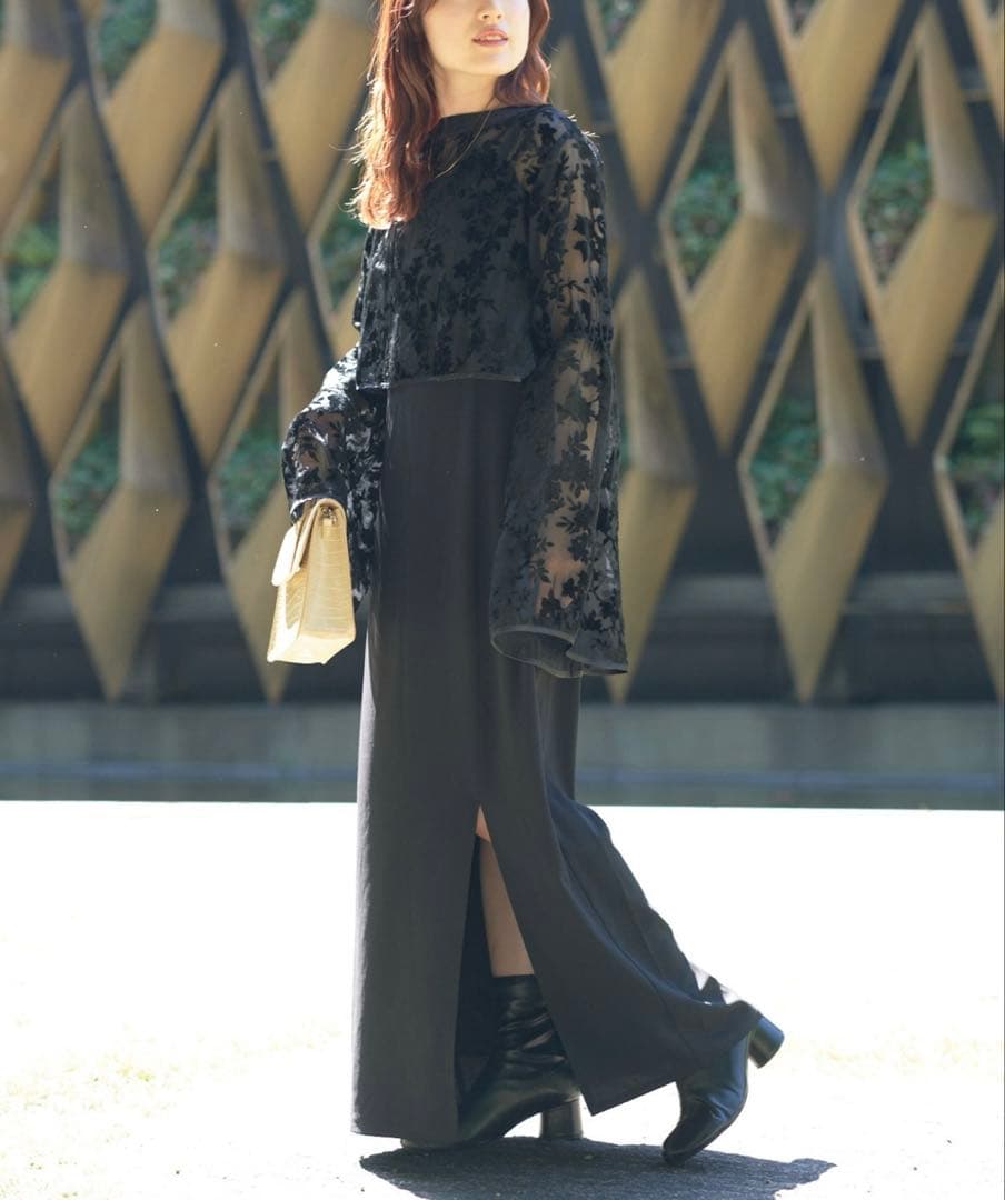 ♡チャオパニック♡オケージョンドレス♡ベロアフラワーボレロ付きキャミワンピース