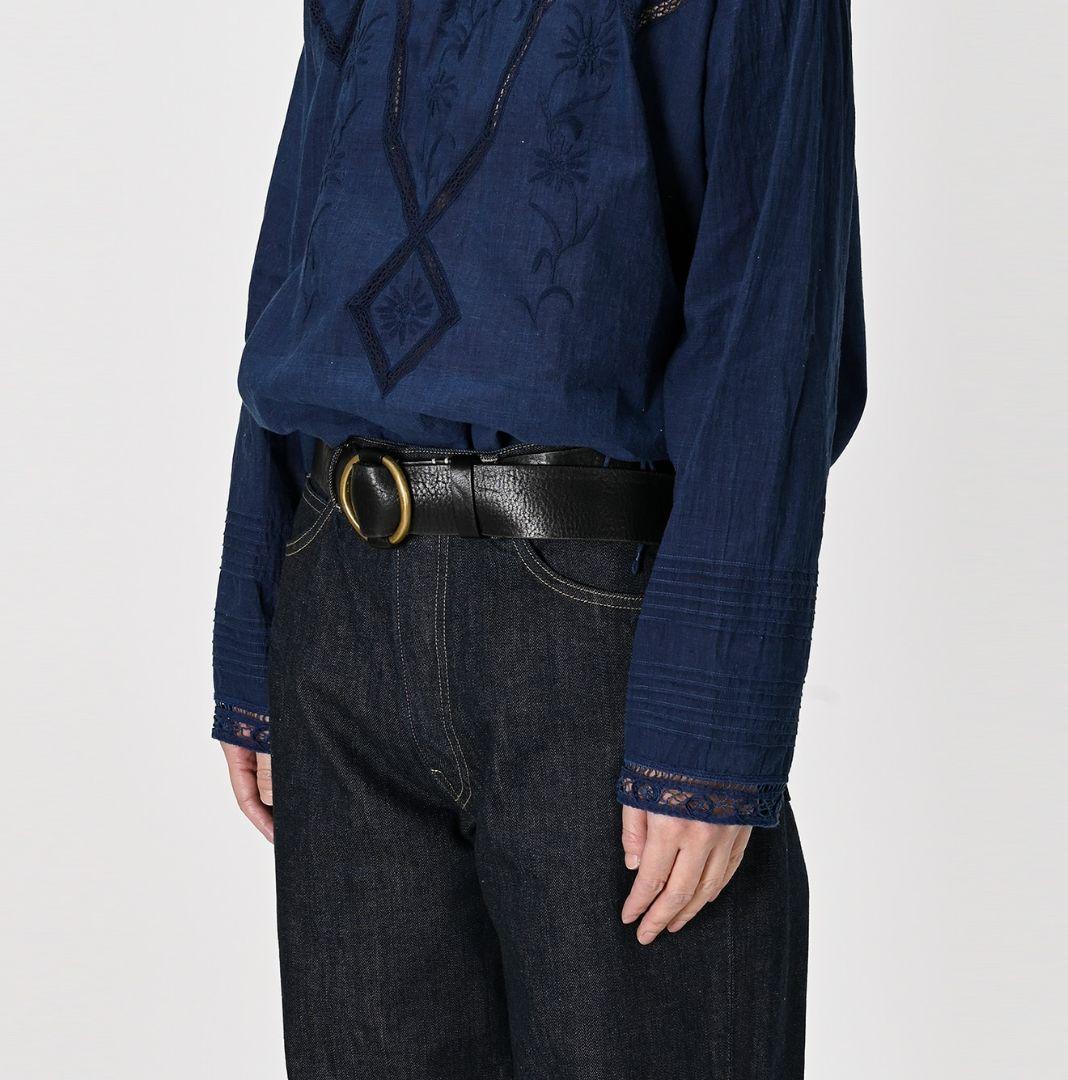 45R☆本革 リングベルト/ダークブラウン♪