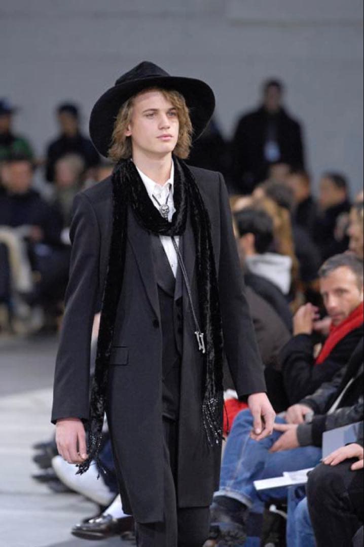 ナンバーナイン 07aw ビーズ装飾 ベロアストール マフラー