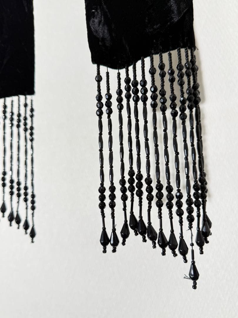 ナンバーナイン 07aw ビーズ装飾 ベロアストール マフラー