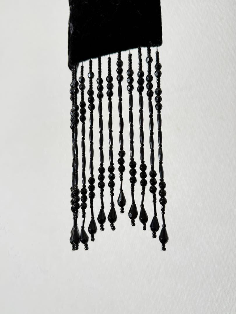 ナンバーナイン 07aw ビーズ装飾 ベロアストール マフラー