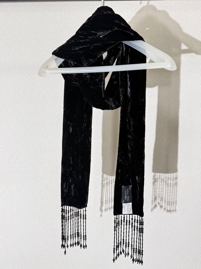 ナンバーナイン 07aw ビーズ装飾 ベロアストール マフラー