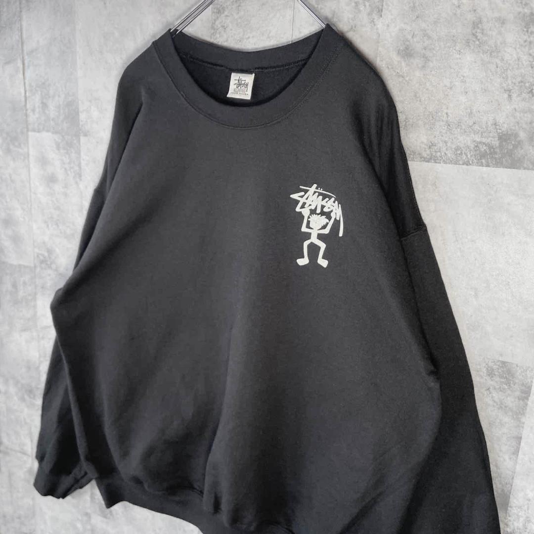 ステューシー シャドーマン スウェット USA製 90’s 古着 XL ブラック