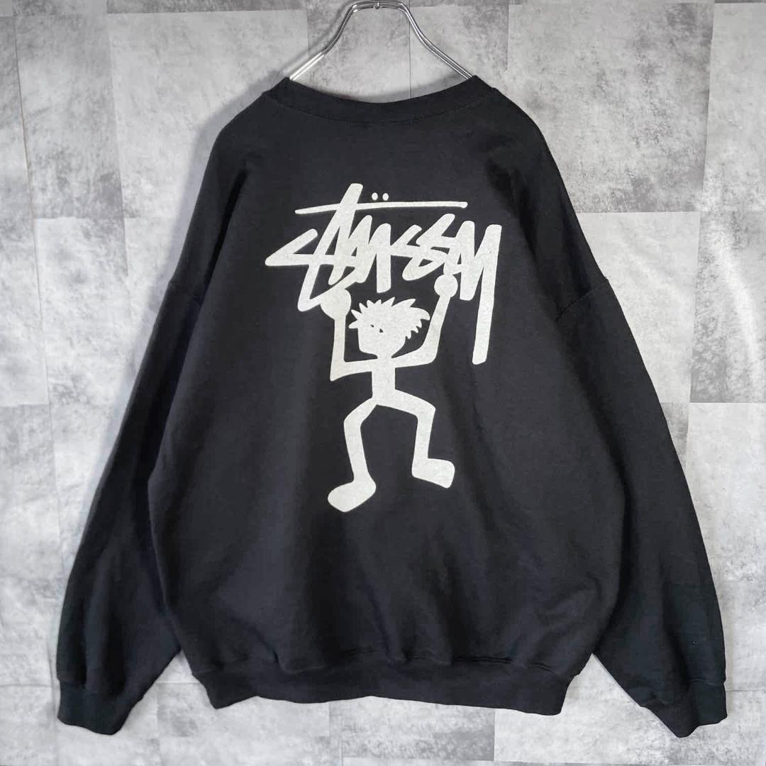 ステューシー シャドーマン スウェット USA製 90’s 古着 XL ブラック