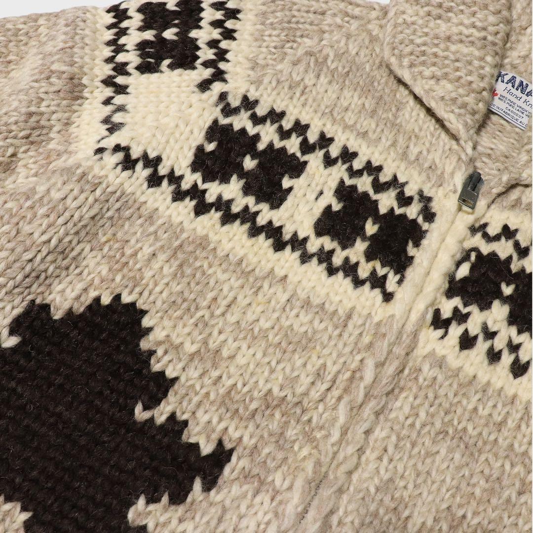 美品★L★KANATA★カウチンニット★メープル リーフ★カナダ製★カーディガン