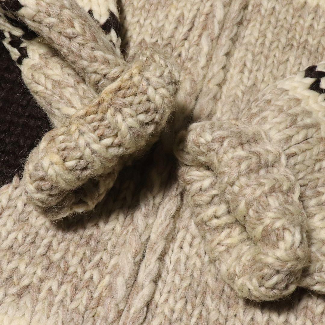 美品★L★KANATA★カウチンニット★メープル リーフ★カナダ製★カーディガン