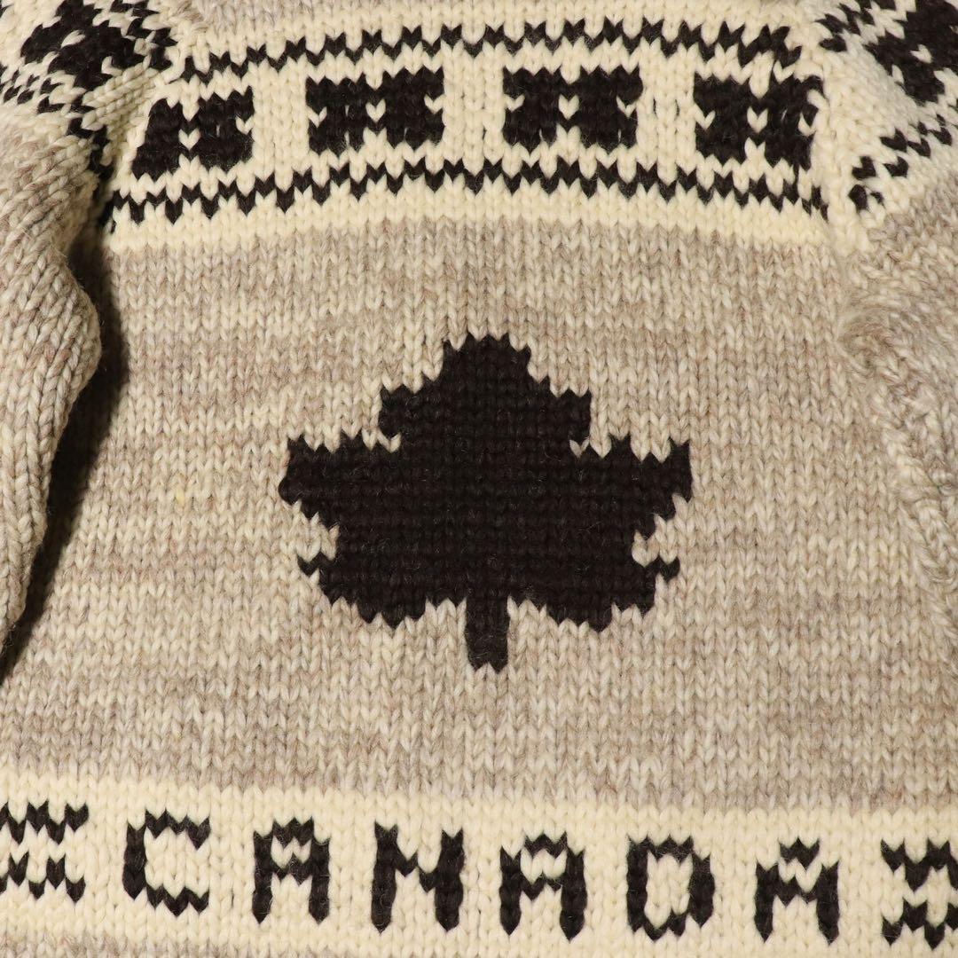 美品★L★KANATA★カウチンニット★メープル リーフ★カナダ製★カーディガン