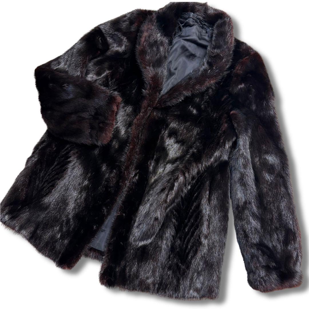 【本毛皮】SAGA MINKサガミンク 銀サガ ダークミンク リアルファーコート