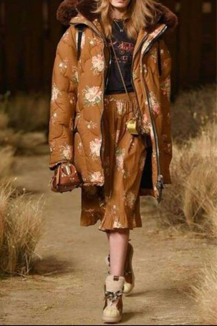 COACH フラワー コート アウター キルティング