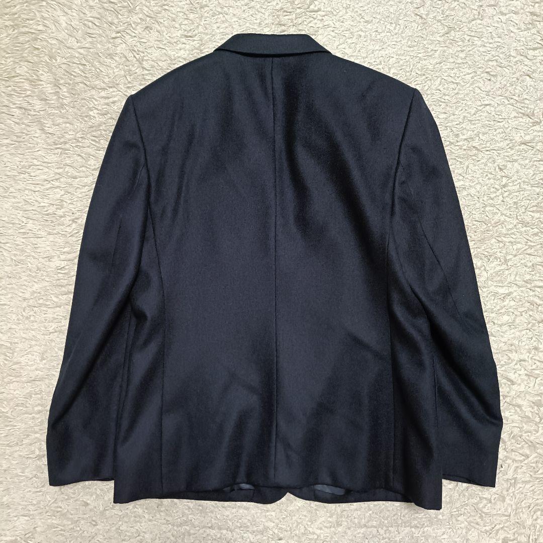 【美品】バーバリー 紺色ブレザー 金ボタン 裏地ロゴ 刺繍ワッペン 英国製