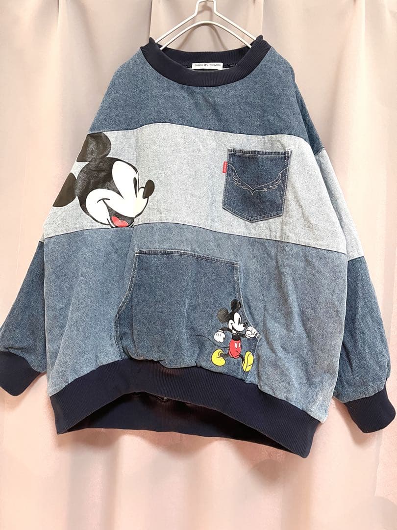 Disney RODEO CROWNS リメイクデニムスウェット 大きいサイズ