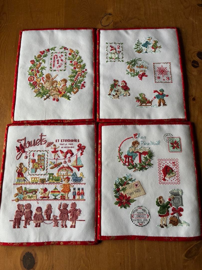 クロスステッチ完成品【アドベントカレンダー風】