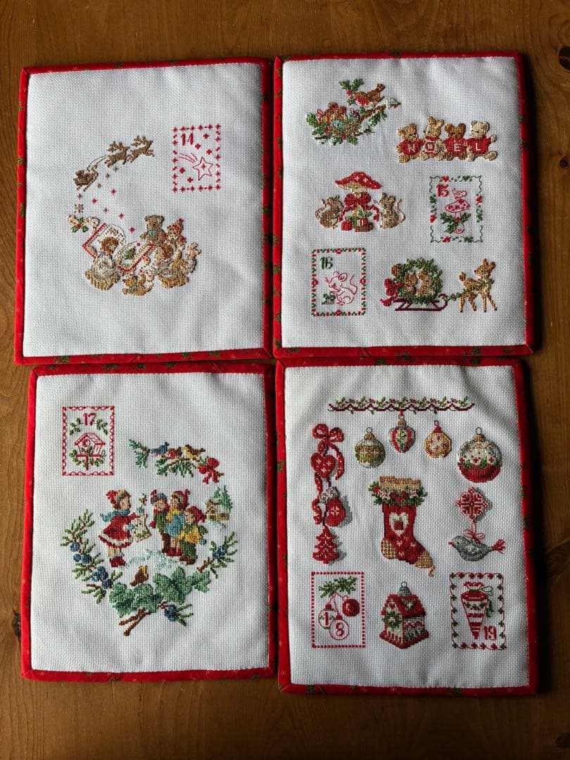 クロスステッチ完成品【アドベントカレンダー風】