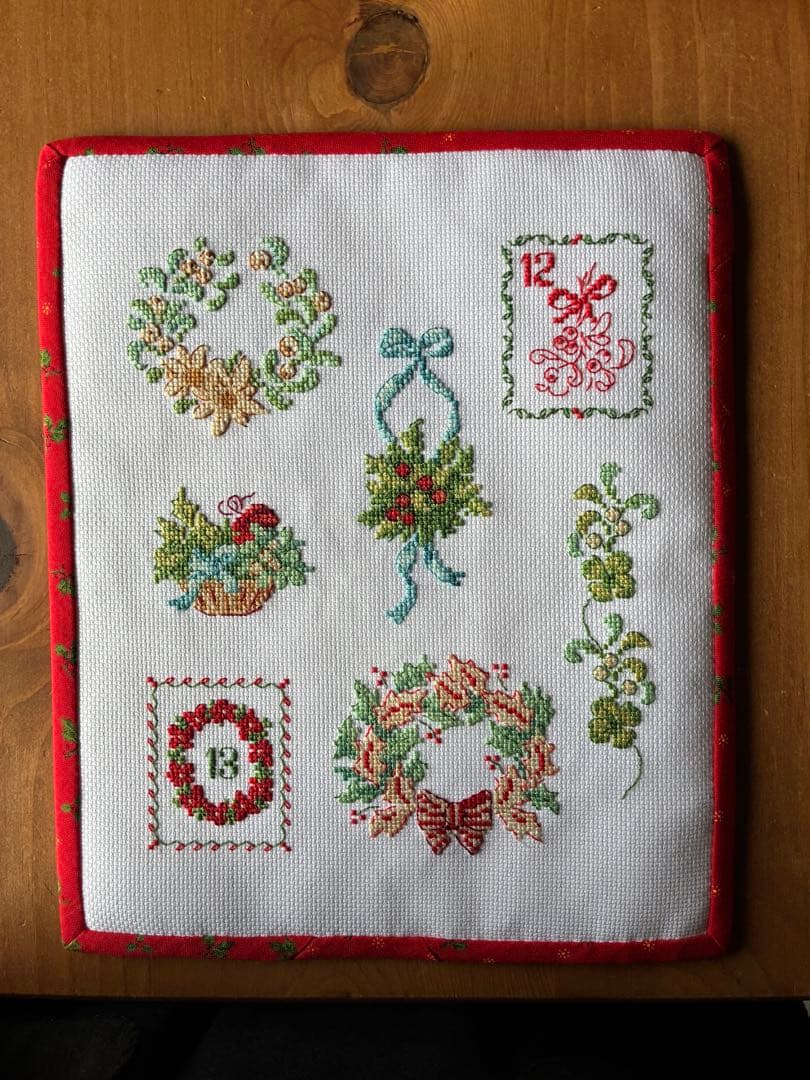 クロスステッチ完成品【アドベントカレンダー風】