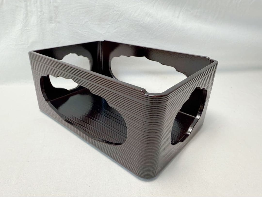 茶道具 木製溜塗 香狭間透 煙草盆 莨盆 玄々斎好写 茶懐石 喫煙具 紙箱