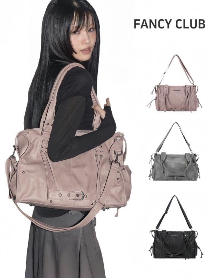 バッグ FANCY CLUB BELTED WASHING LEATHER BAG