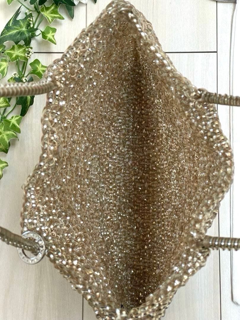 【保存袋付き】アンテプリマ　ワイヤーバッグ✨人気色シルバーゴールド✨ラージ