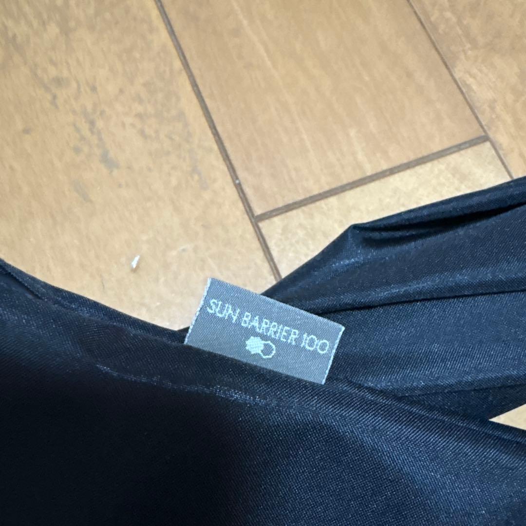 ももな　SUN BARRIER 100 フリル付き折り畳み日傘 ブラック