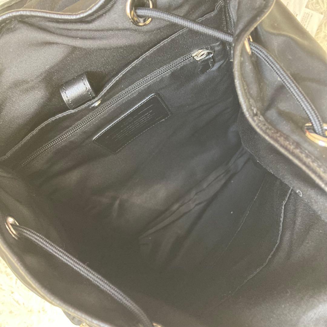 未使用保管品 COACH コーチ 黒 レザー × ナイロン バックパック