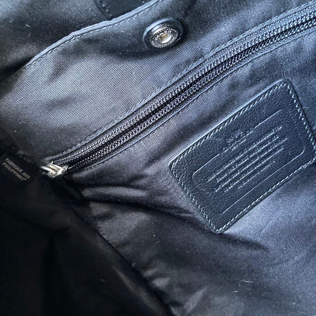 未使用保管品 COACH コーチ 黒 レザー × ナイロン バックパック