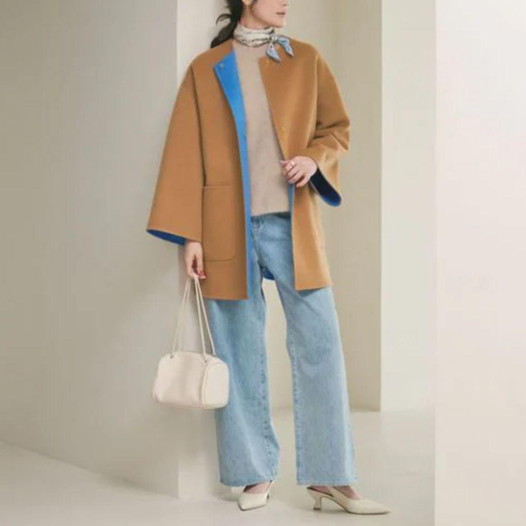 2025AW UNITED ARROWS バイカラー リバー ミドルコート