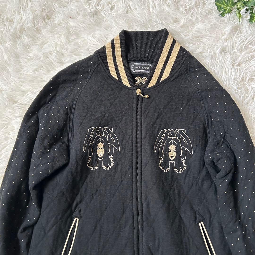 ヒステリックス　キルティング　スタジャンジップアップ　ヌードガール　ゴールド刺繍