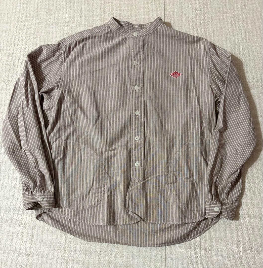 DANTON JD-3606オックスフォード バンドカラーシャツ ストライプ38