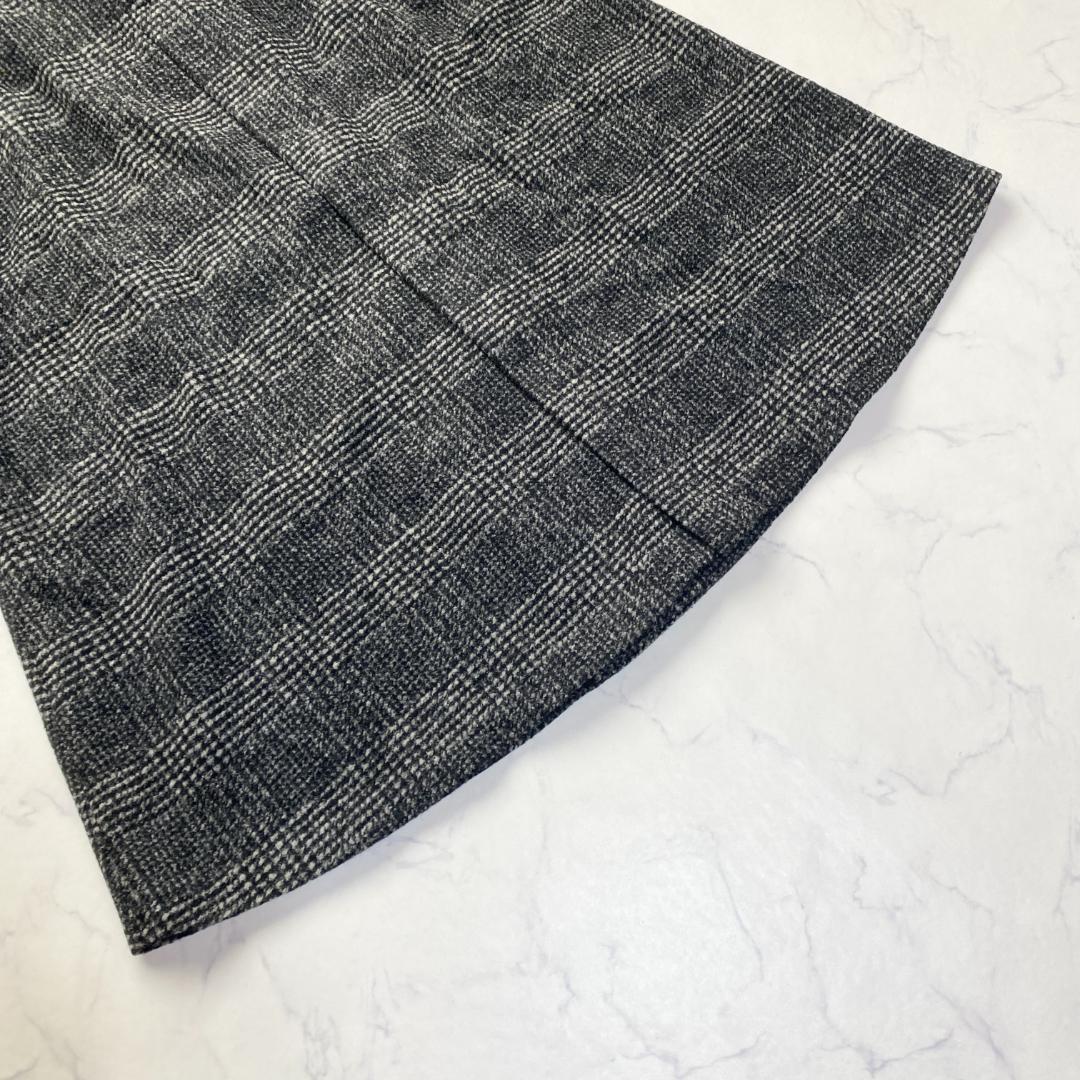 美品✨Spick&Span Wスライバーノーカラーチェックポンチョコート 36