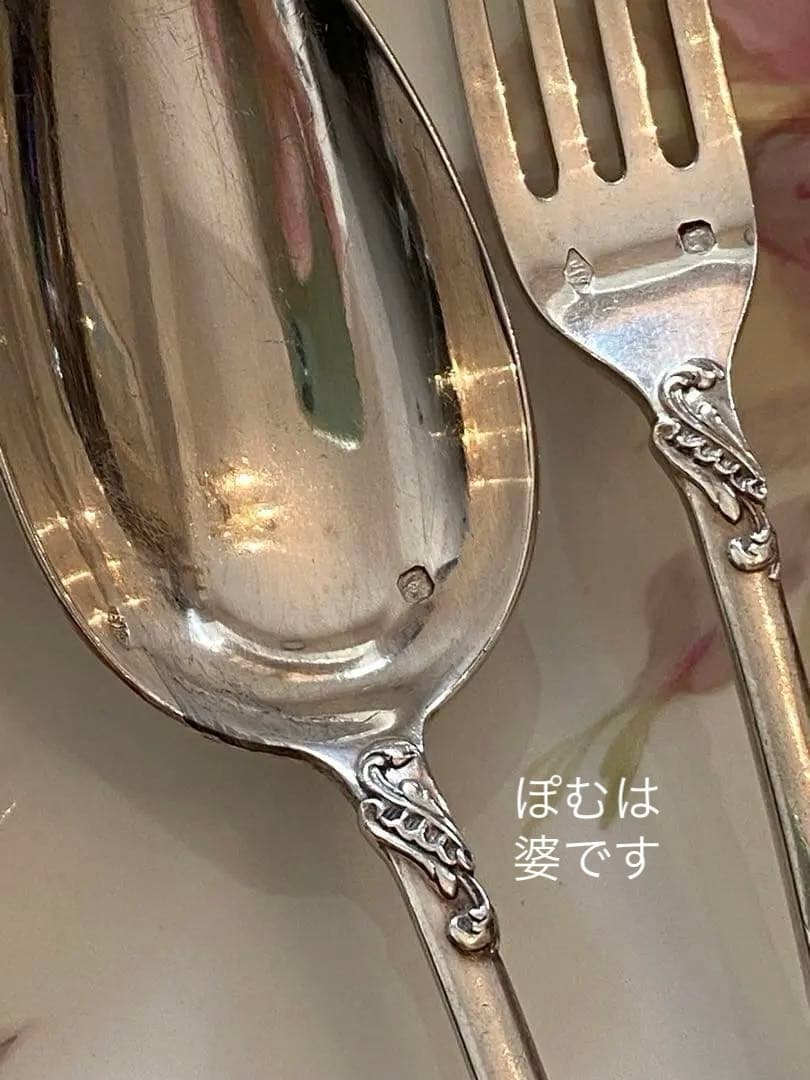 【フランス／Puiforcat】純銀／デザートフォーク＆スプーン
