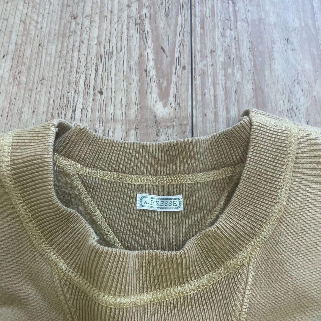 【美品】アプレッセ　ベージュ クルーネック スウェット 100%コットン　3