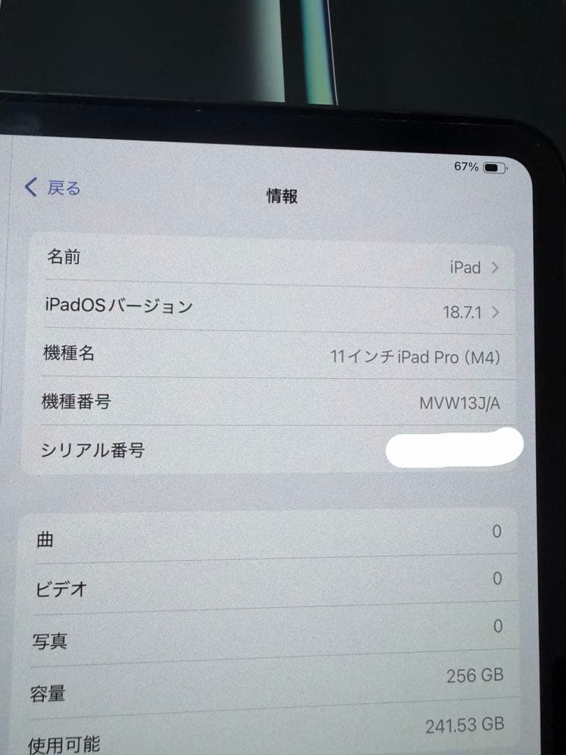 【超美品】iPad Pro 11インチ (M4) 256GB スペースグレー