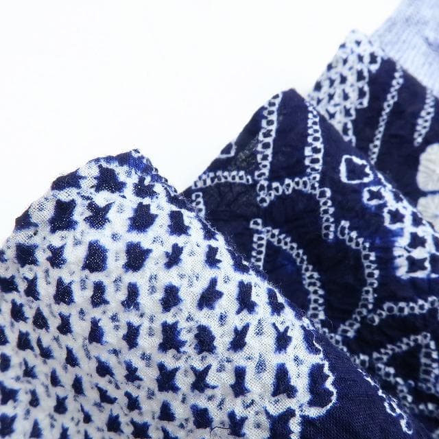 Y3489◆有松鳴海絞り 背・胸・居敷当て付 手縫い仕立て 菖蒲 高級浴衣