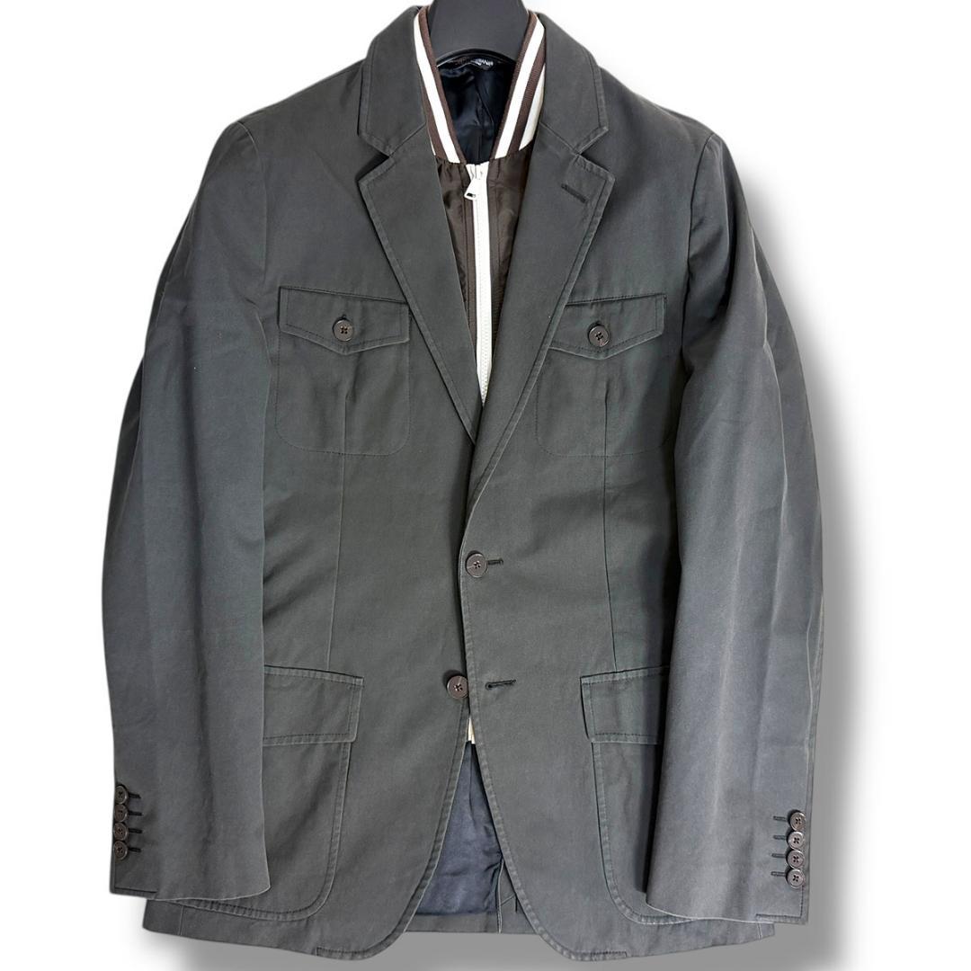 J6379 美品 ドルチェ&ガッバーナ ドッキングジャケット ブラック 46