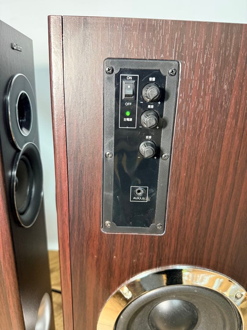 ◆YAMAZEN◆タワー型アンプ内蔵ダブルスピーカー◆ウーファー付き◆Qriom