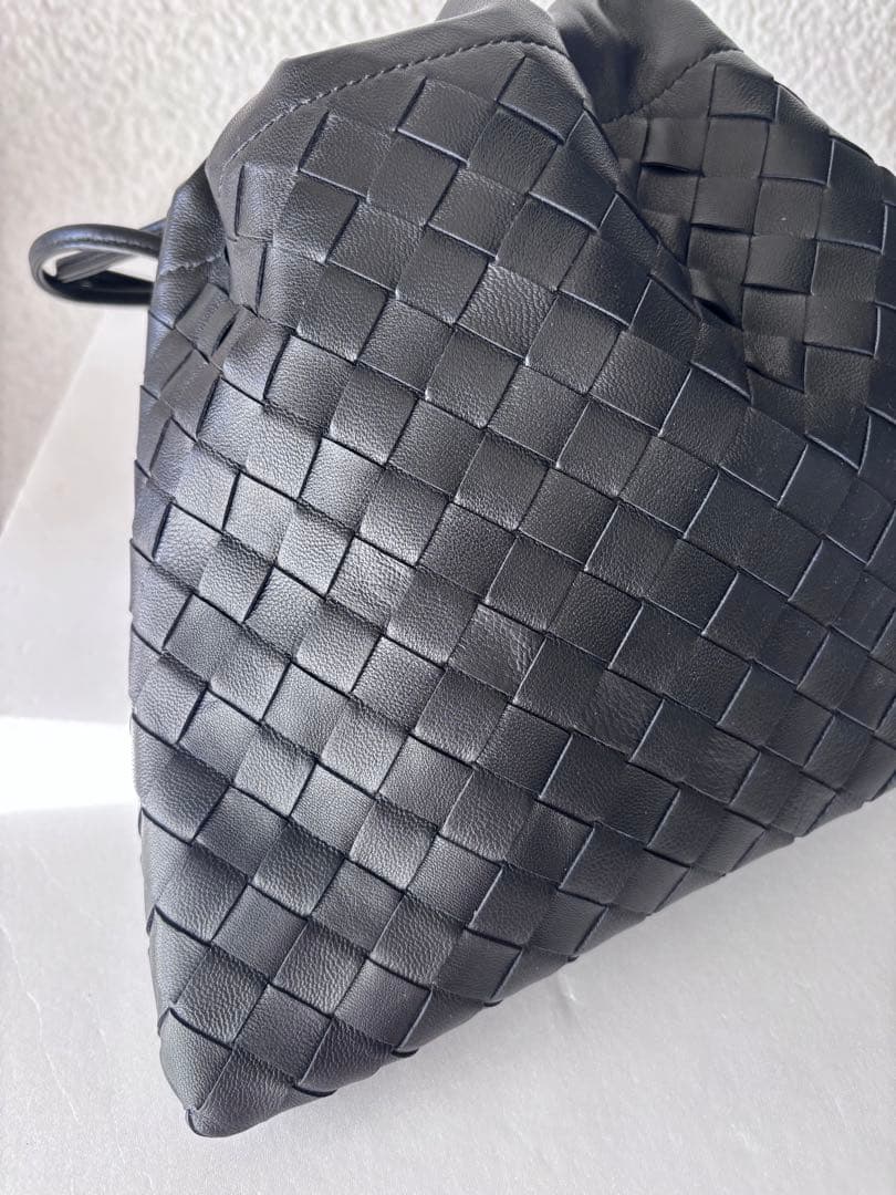 新品　ダストバッグ　レザー編み込み　2wayショルダーバッグ ブラック