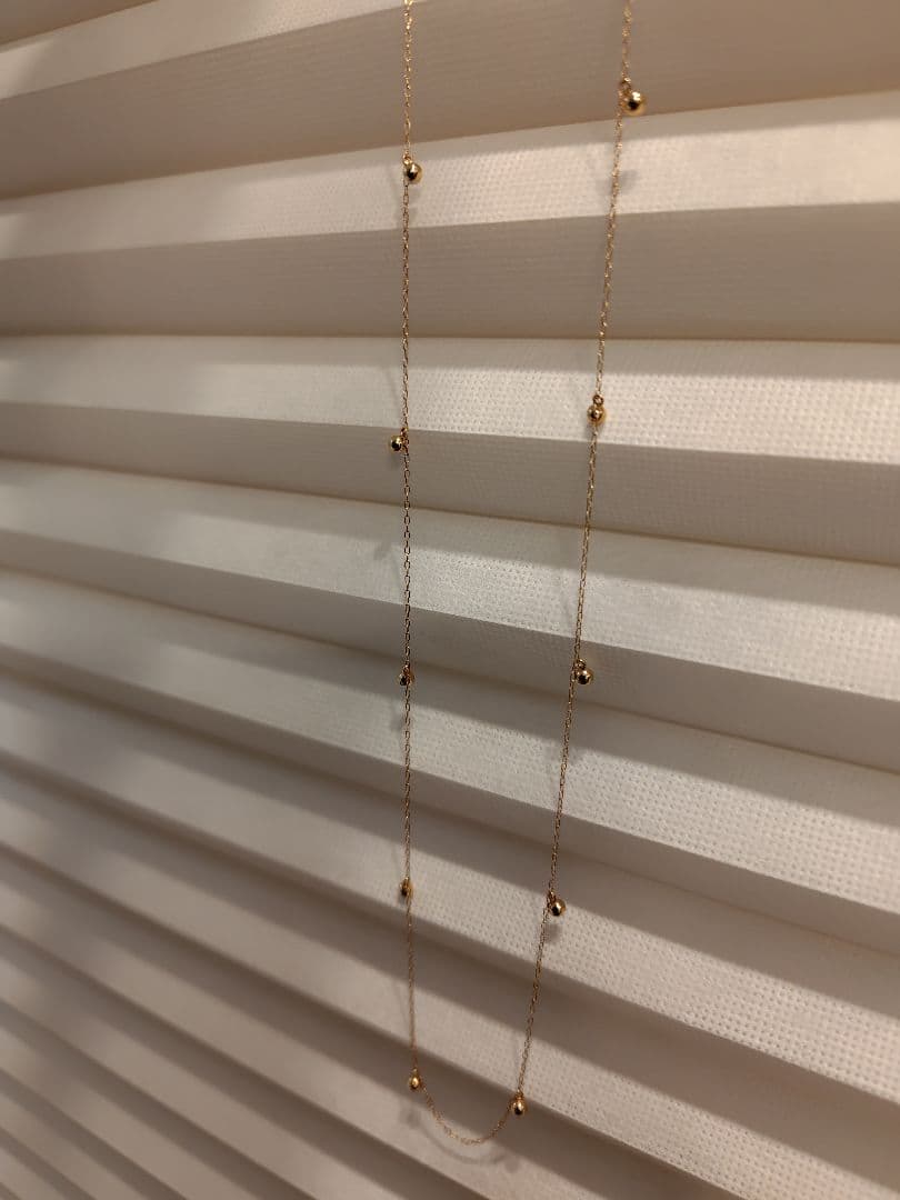 K18イエローゴールド　80cmロングステーションネックレス 1.29g 18金