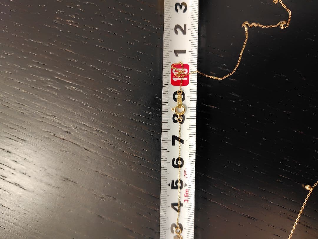 K18イエローゴールド　80cmロングステーションネックレス 1.29g 18金