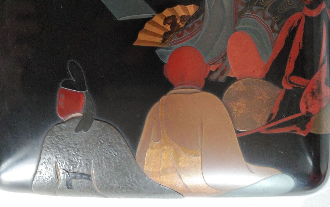 本漆塗り硯箱 六歌仙之図【昭和天皇へ作品献上者】本漆塗り・文箱