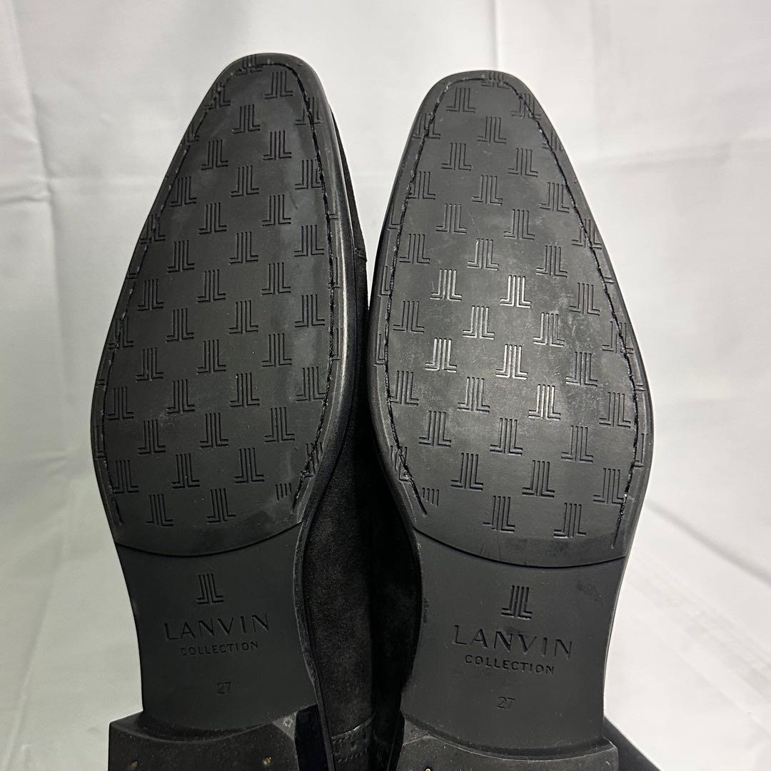 未使用品☆ランバンコレクション☆メンズ☆スエードシューズ☆ブラック☆187