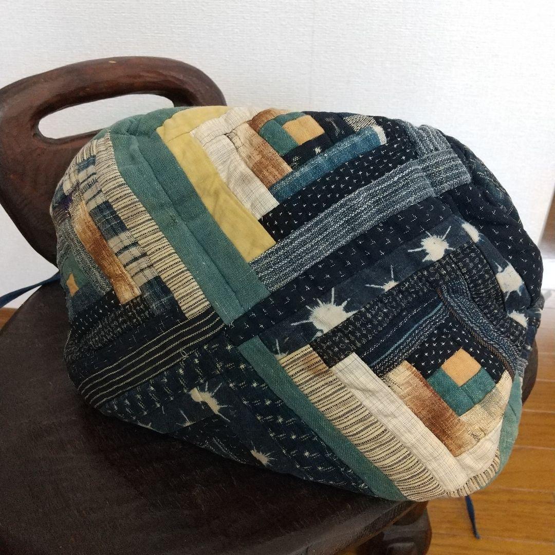 古布 パッチワーク手提げカバン 大きめ