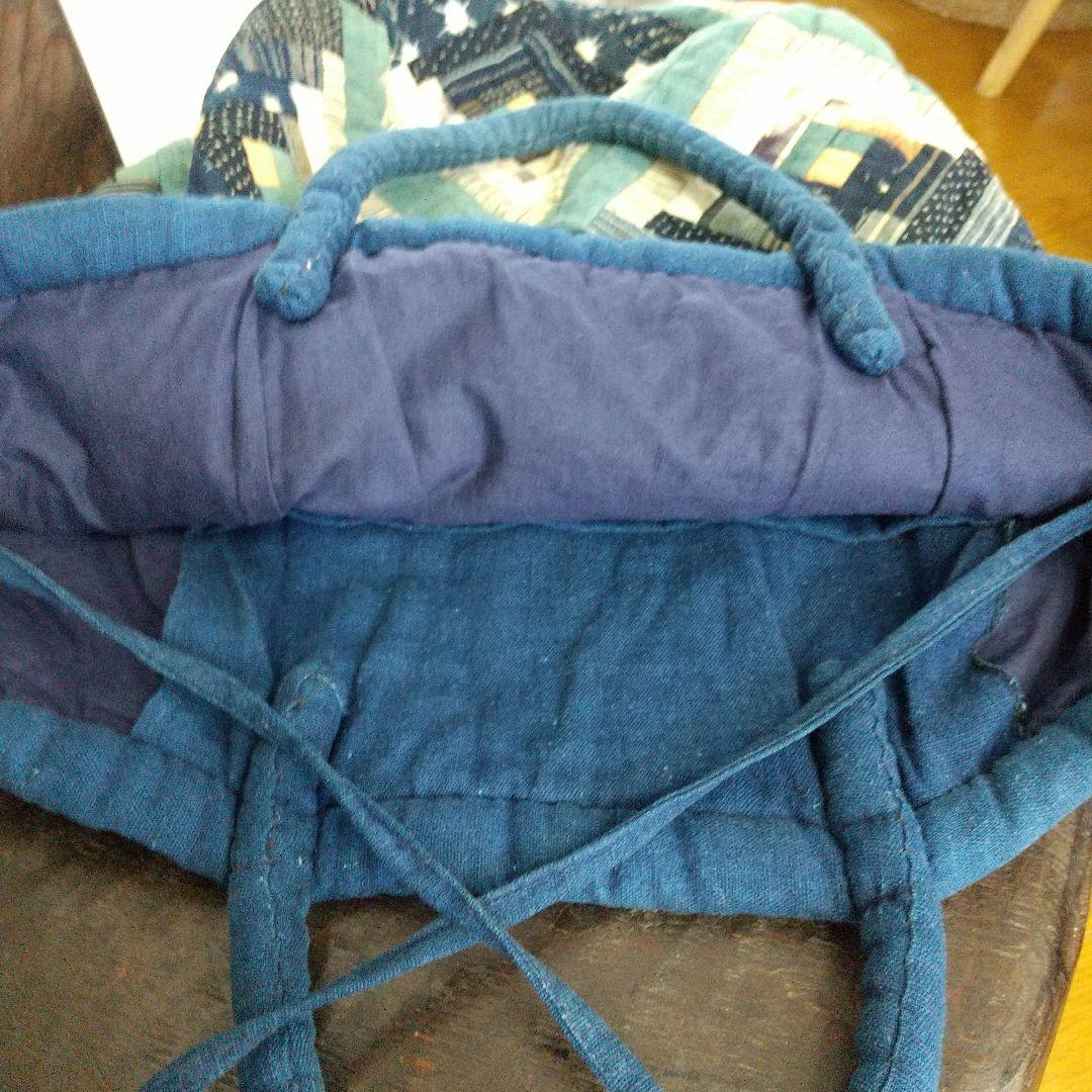 古布 パッチワーク手提げカバン 大きめ