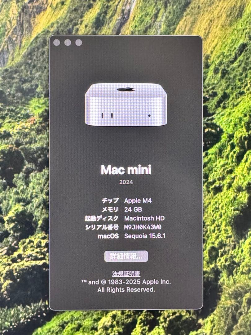 ミニPC M4 Mac mini 24GB 512GB